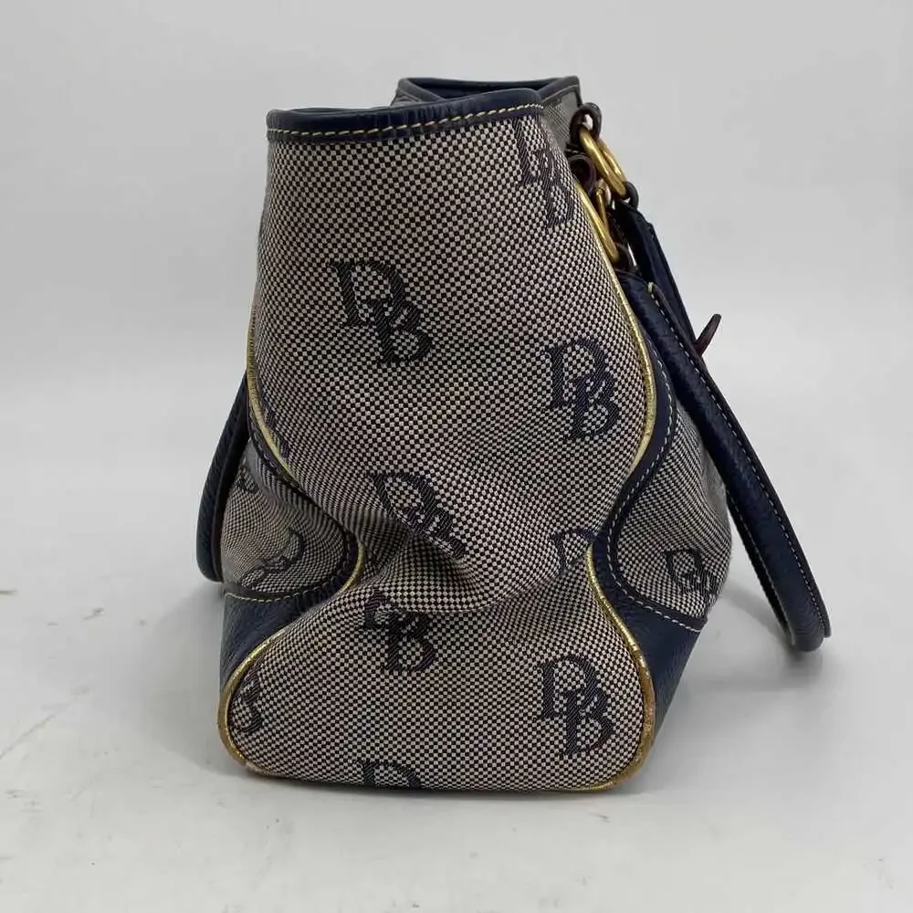 Dooney & Bourke Blue Canvas Leather Shoulder Bag | OS Regular